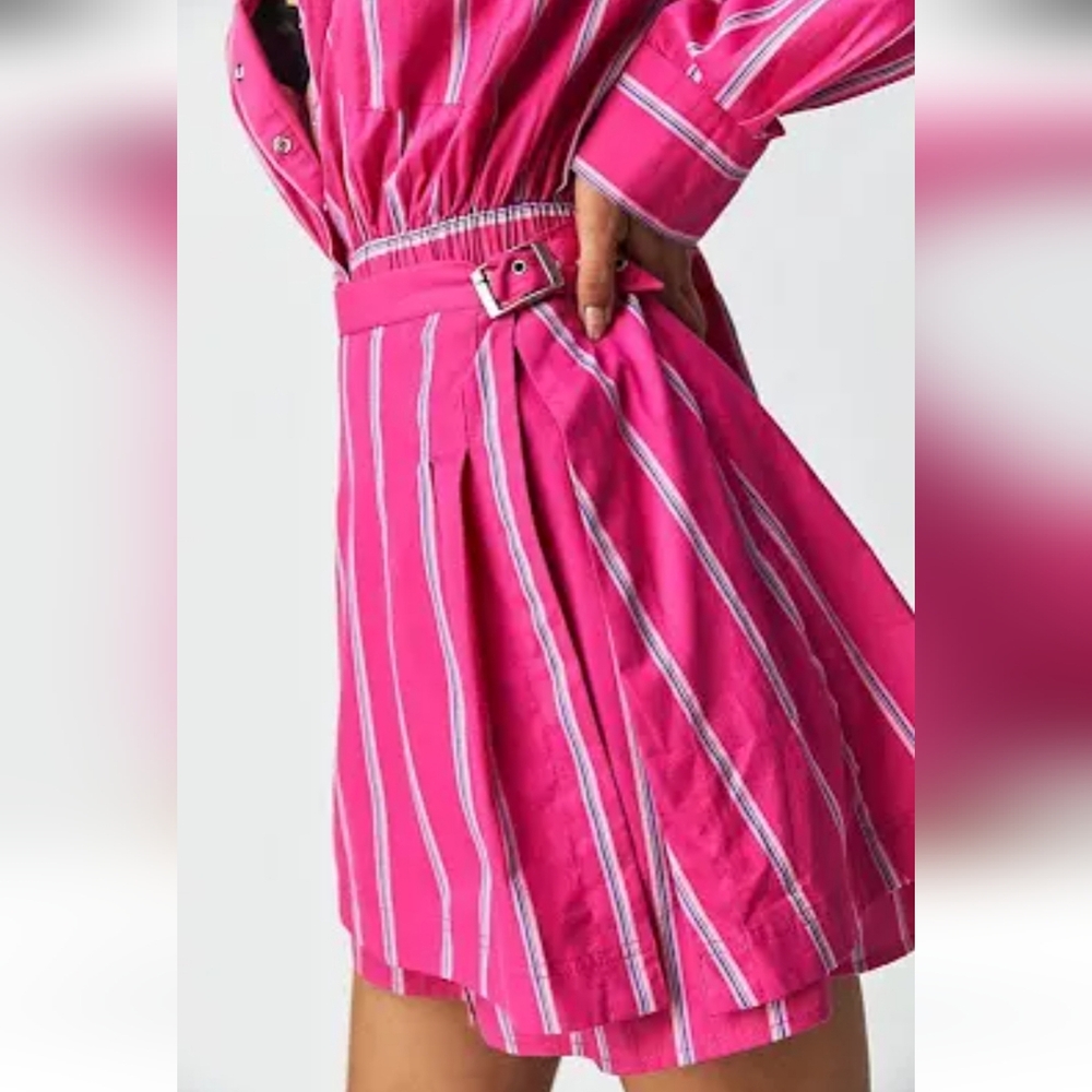 Free People Pink Striped Two-Piece Dress Set - Picture 2 of 8
